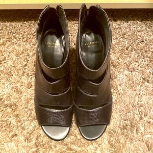 Cole Haan Heeled Open Toe Snake Skin Bootie